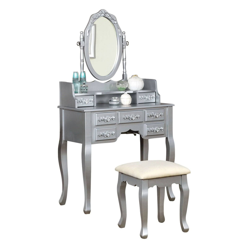 Silver Vanity with Stool A4508