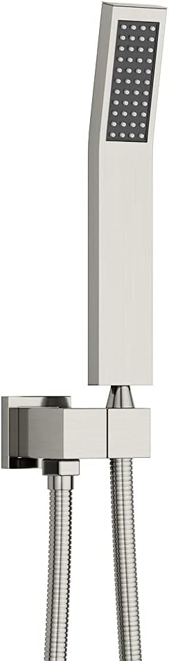 Solid Brass Handheld Shower Head with Stainless Steel Shower Hose and Adjustable Bracket Set Brushed Nickel Pack of 2 F74089