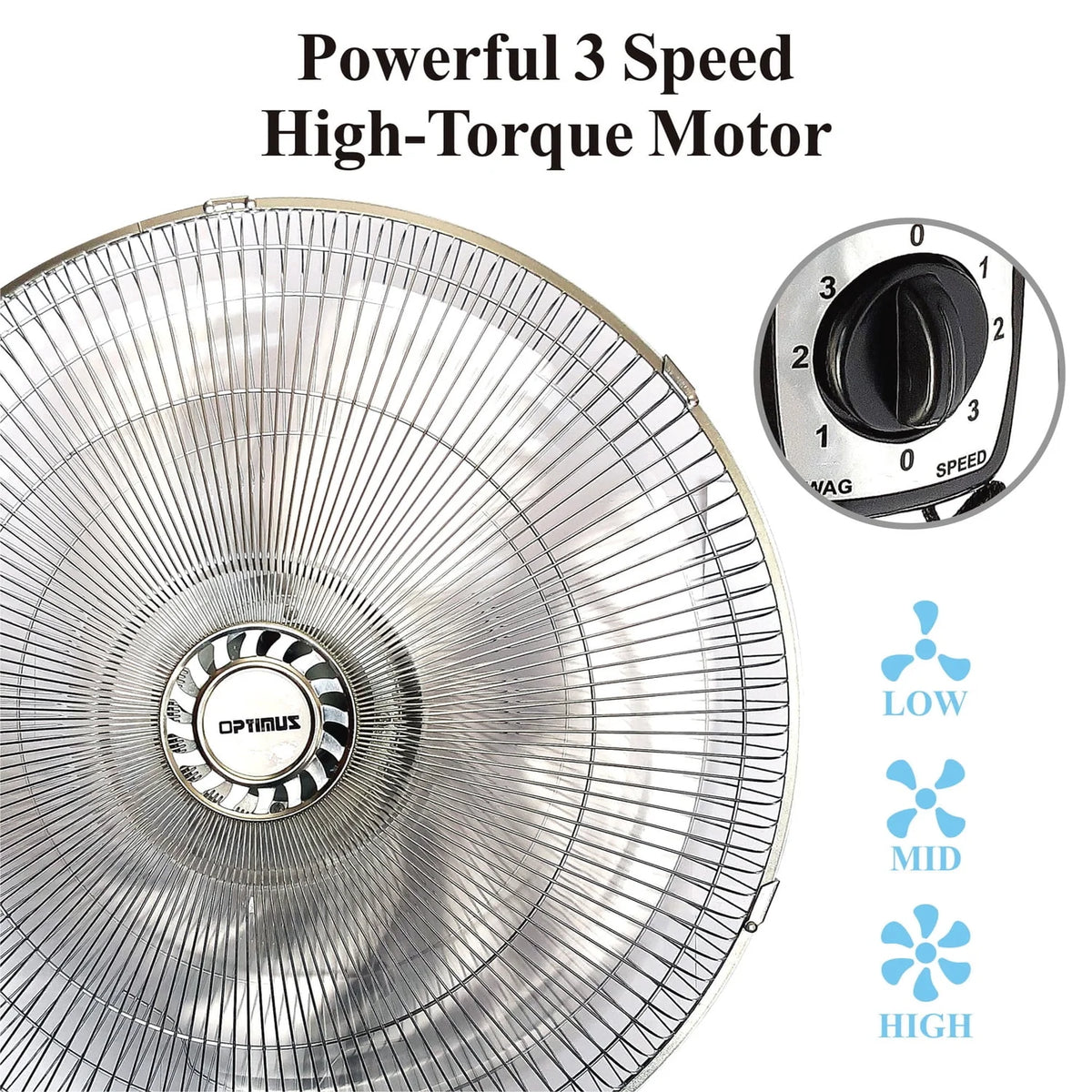 18 Inch 3 Speed Oscillating Wall Mount Fan E4805