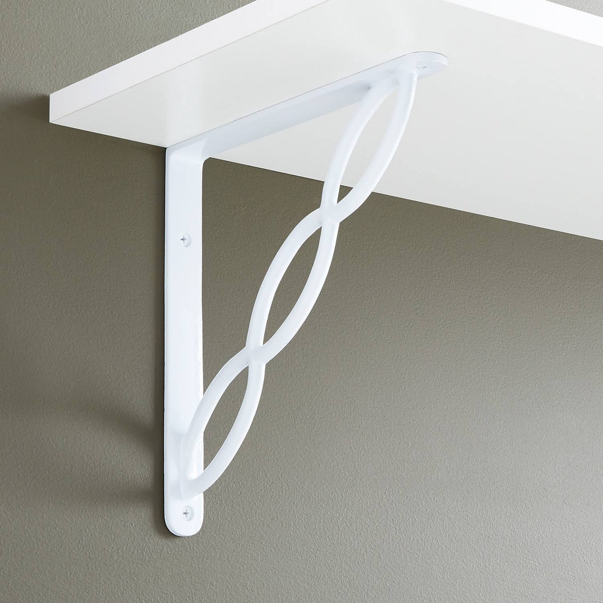 White Powder Coat Cast Iron Shelf Bracket L159477