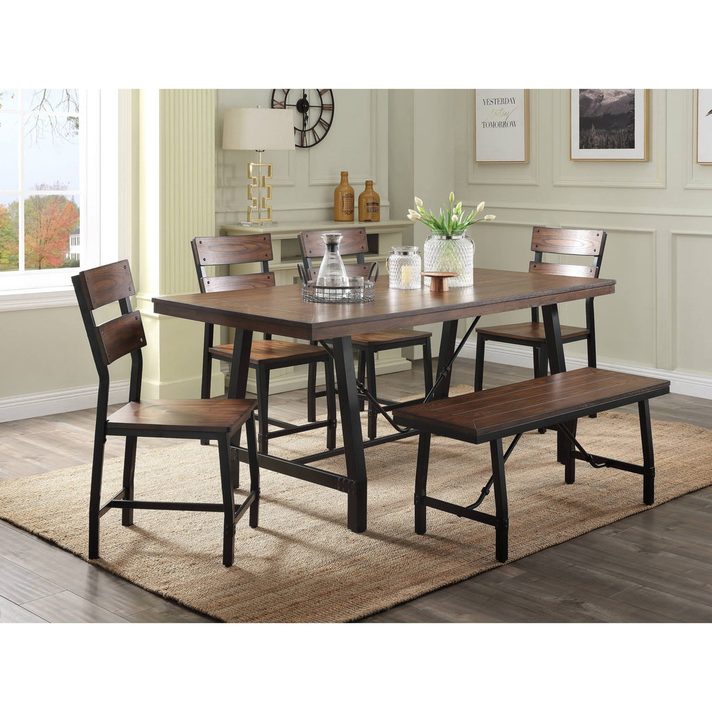 Oak & Black Bench B74979
