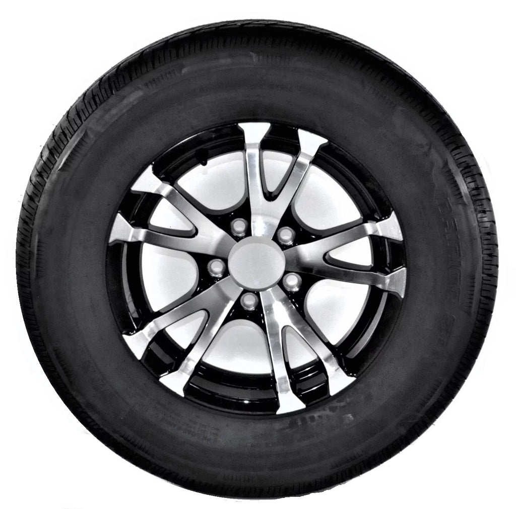 ST205/75R15 LRD Trailer Tire On Rim Aluminum Black Wheel F520978