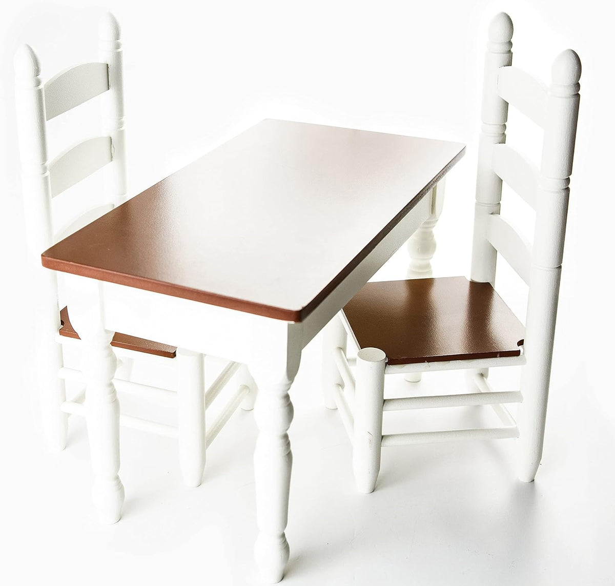 18 Inch Doll Furniture Wooden Kitchen Table and Two Chairs W44050