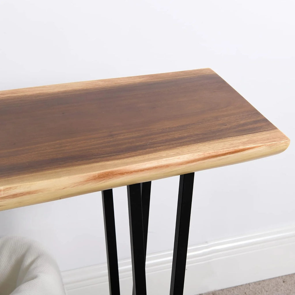 Solid Wood Console Table with Metal Legs U9407