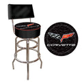 Black Padded Bar Stool with Back S6580
