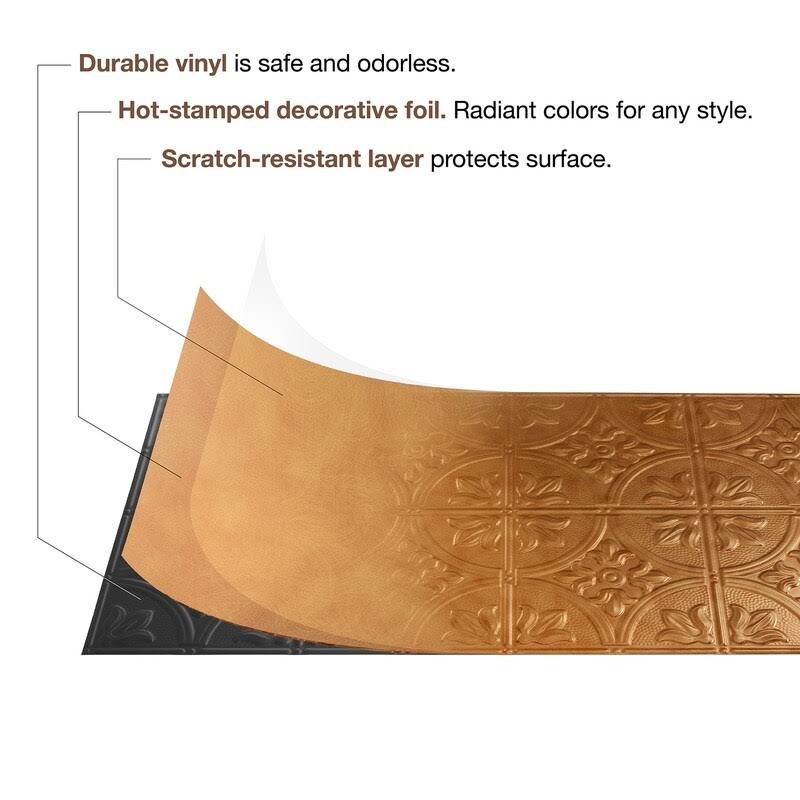 Moonstone Copper Decorative Vinyl Glue Up Ceiling Tile 5 Pack M96703