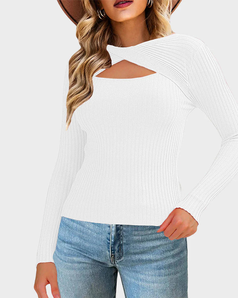 Cutout Knit Sweater N399575