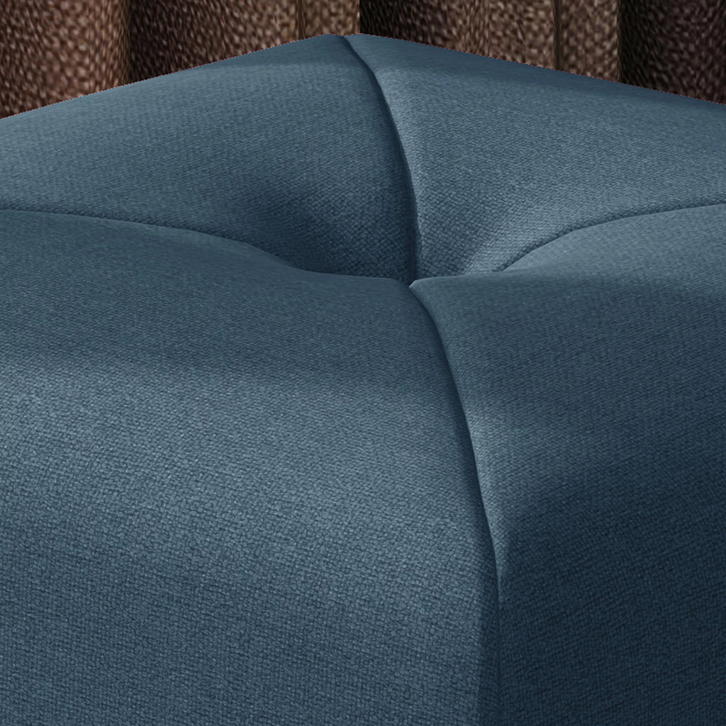 Navy Blue Fabric Square Ottoman P128230