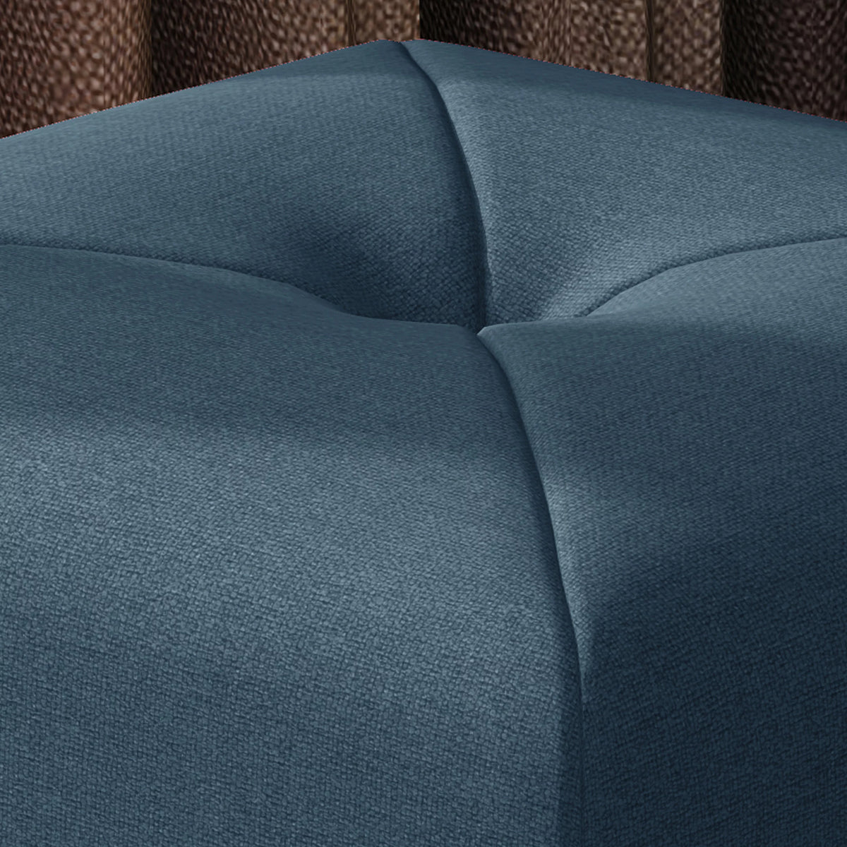 Navy Blue Fabric Square Ottoman P128230