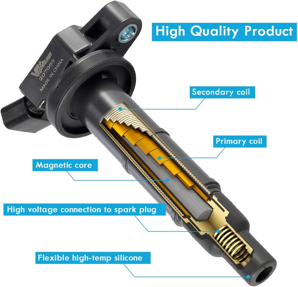 Set of 4 Ignition Coils & Spark Plugs W43344