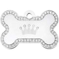 Dog Tag with Crown and Crystals Z51648