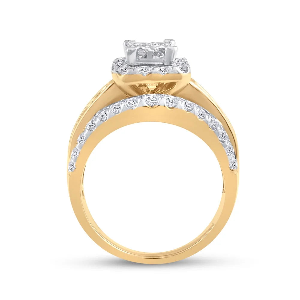 14kt Yellow Gold Princess Diamond Cluster Ring Size 6 U42946