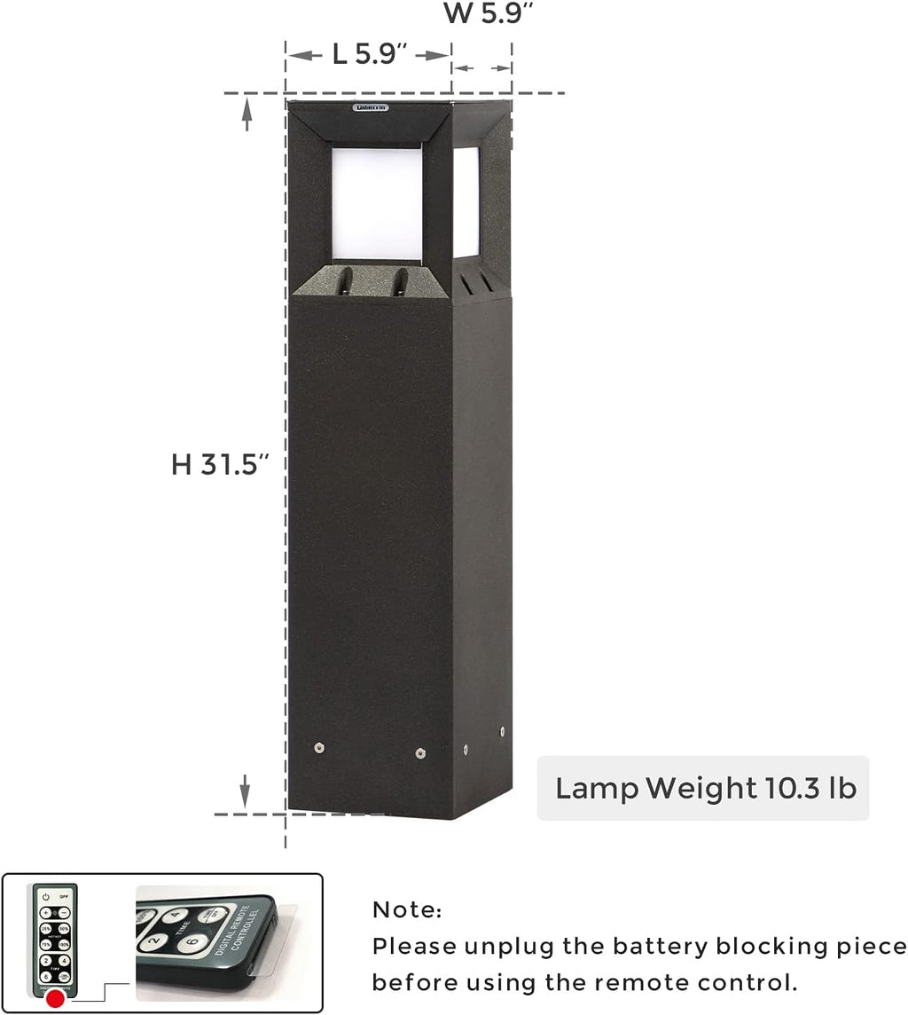 Solar IP54 Waterproof 3000K LED 32 Inches Outdoor Bollard Light G527707