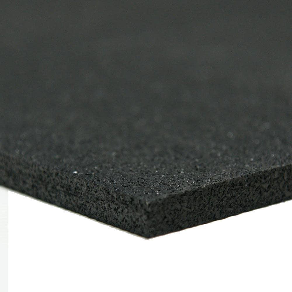 Black Rubber Garage Flooring Sheets and Rolls 3/8 in. T x 4 ft. W x 4 ft. L J83120