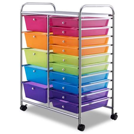 Rolling 15-Drawer Organizer Cart with Wheels N7914