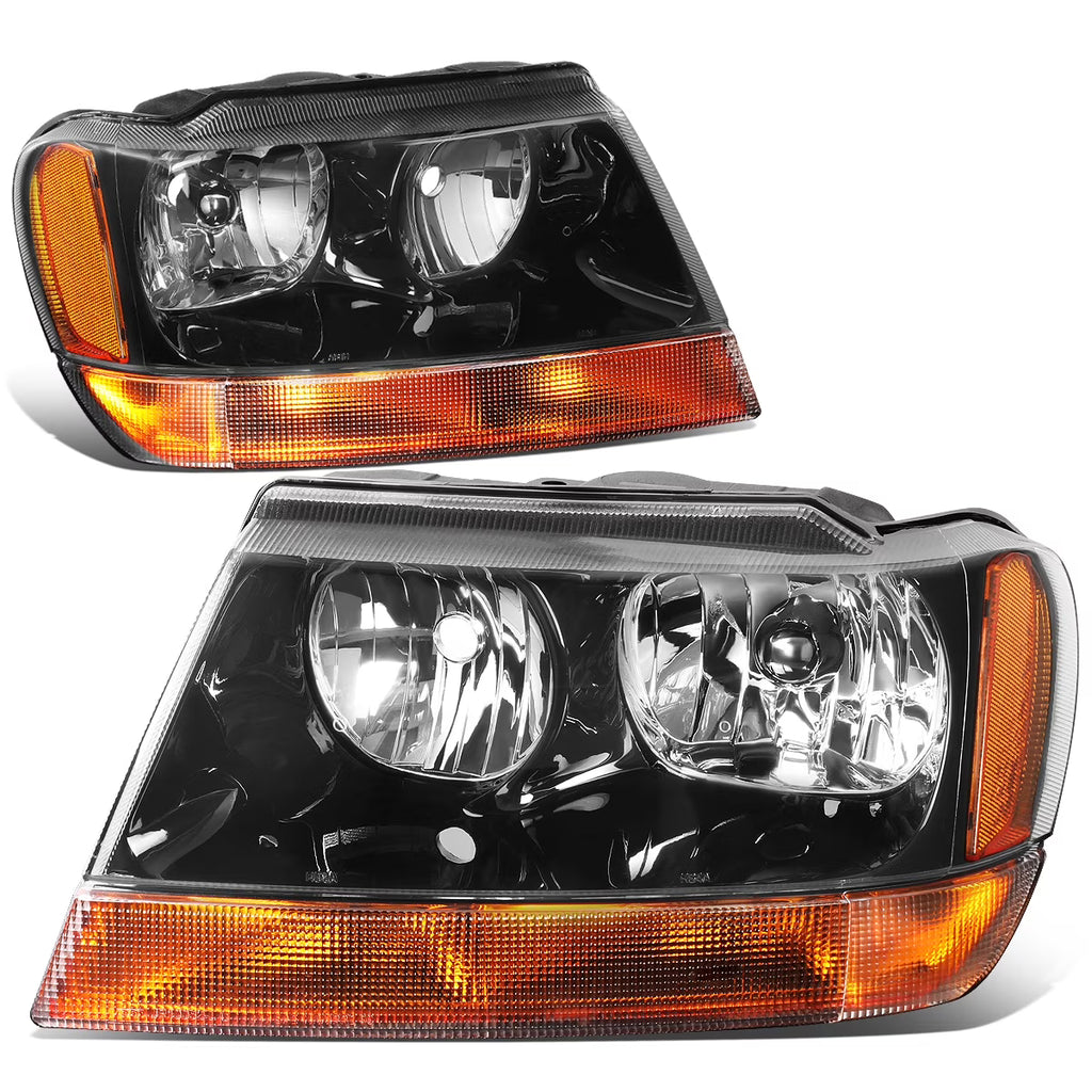 Black Housing Amber Side Headlight Headlamps for Jeep Grand Cherokee O221104