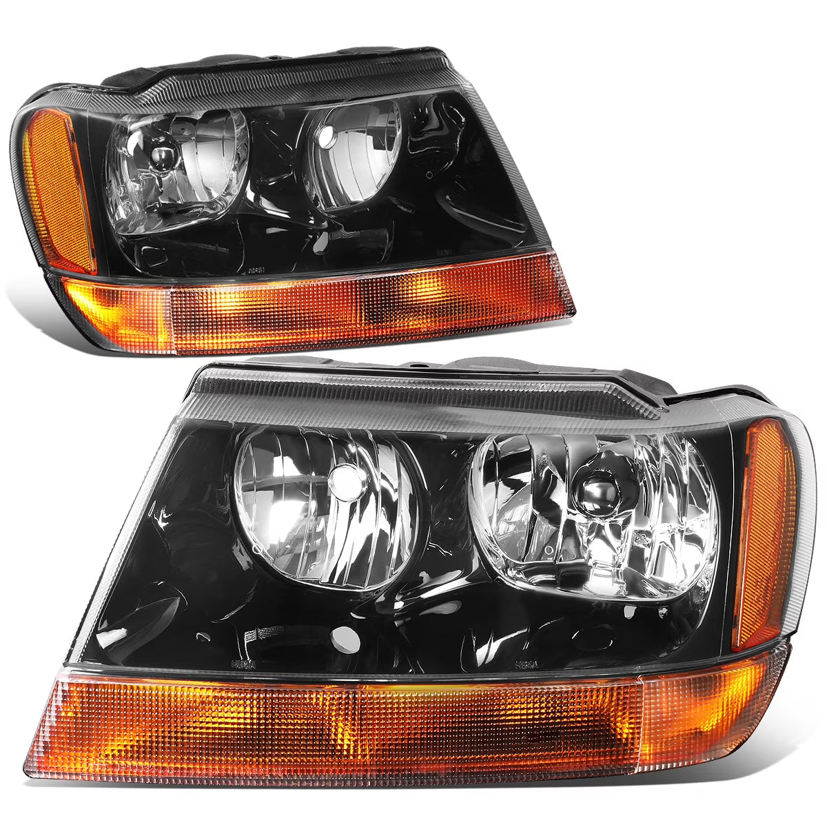 Black Housing Amber Side Headlight Headlamps for Jeep Grand Cherokee O221104