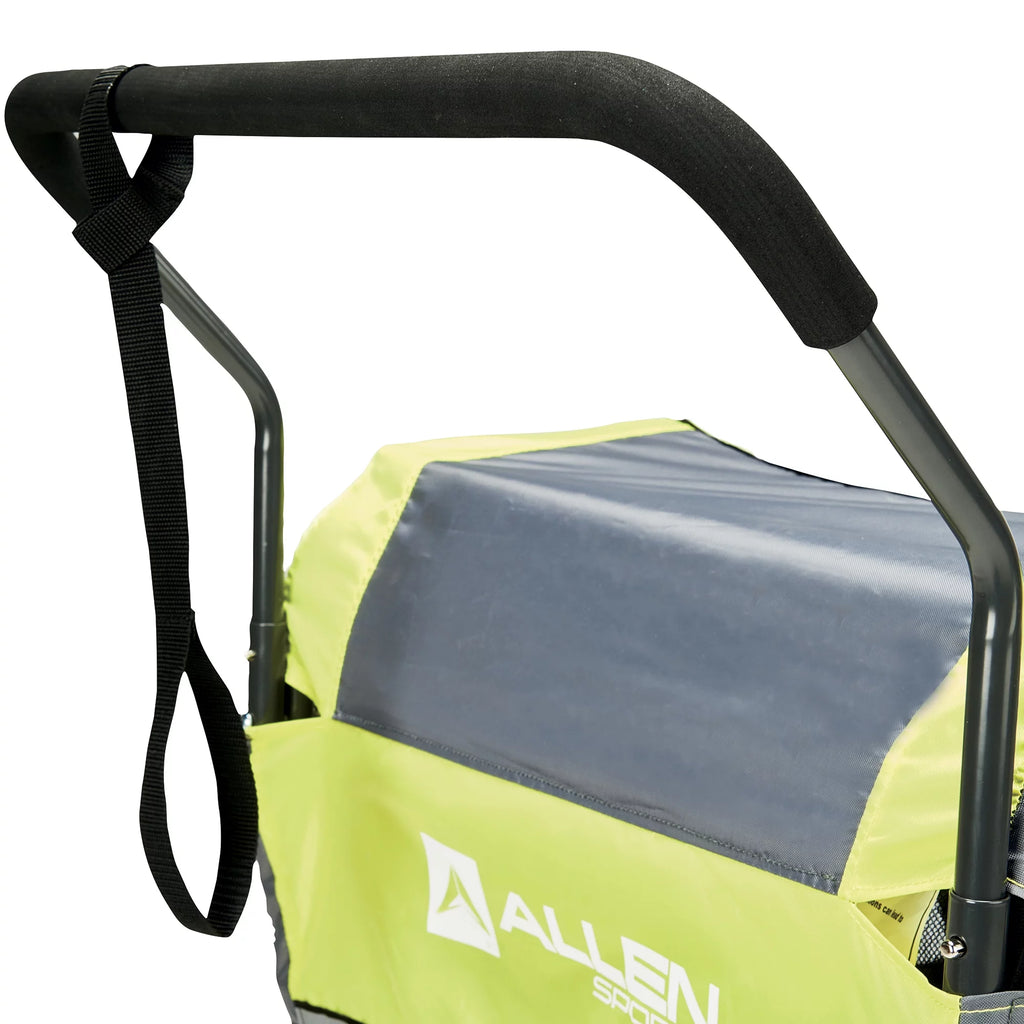 2-Child Bicycle Trailer & Stroller, 100 lbs, Green Q4794