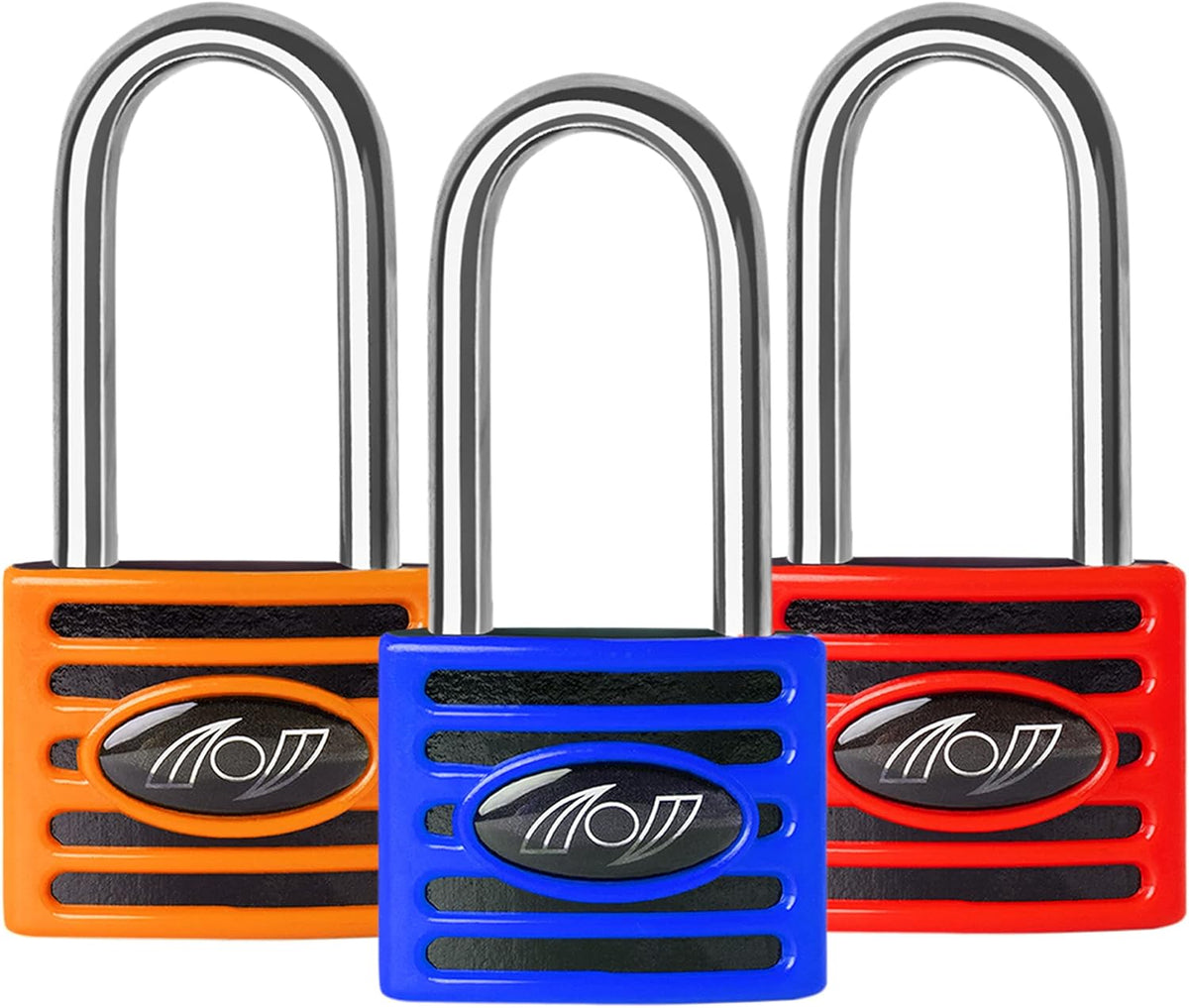 6 Pack Multicolored Padlocks with 2.6 Inch Long Shackle B669