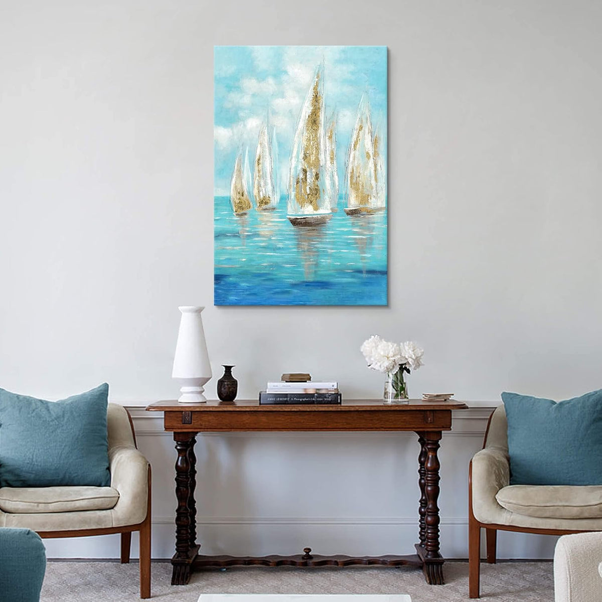 36 x 24 Hand-Painted Textured Canvas Wall Art Z3111