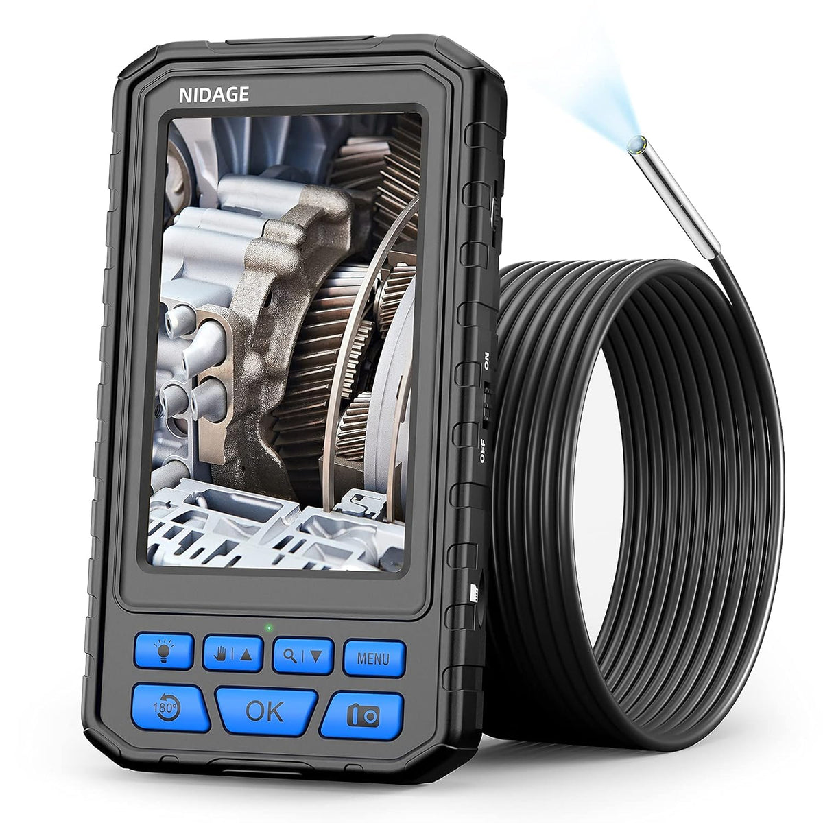 5 Big IPS Screen HD Industrial Endoscope Camera with Light, 32GB Card U209