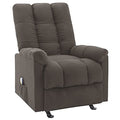 Brown Fabric Reclinable Massage Wingback Chair K65351