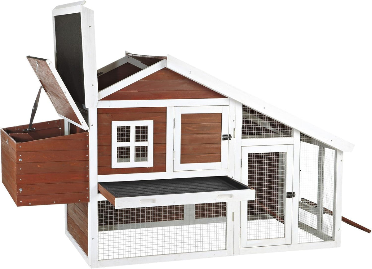 72-in Enclosed Outdoor Chicken Coop with Run and Nesting Box H788