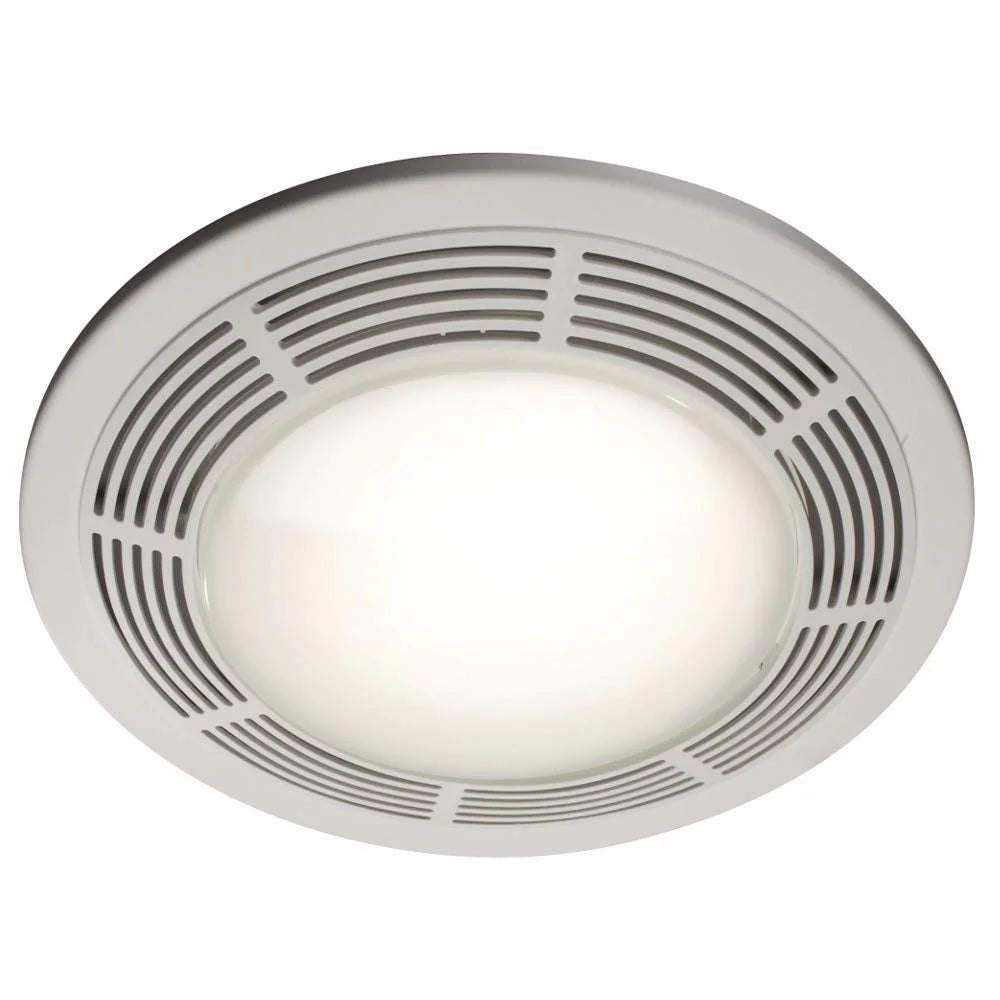 White Round Fan and Light Combo, 100 CFM C664