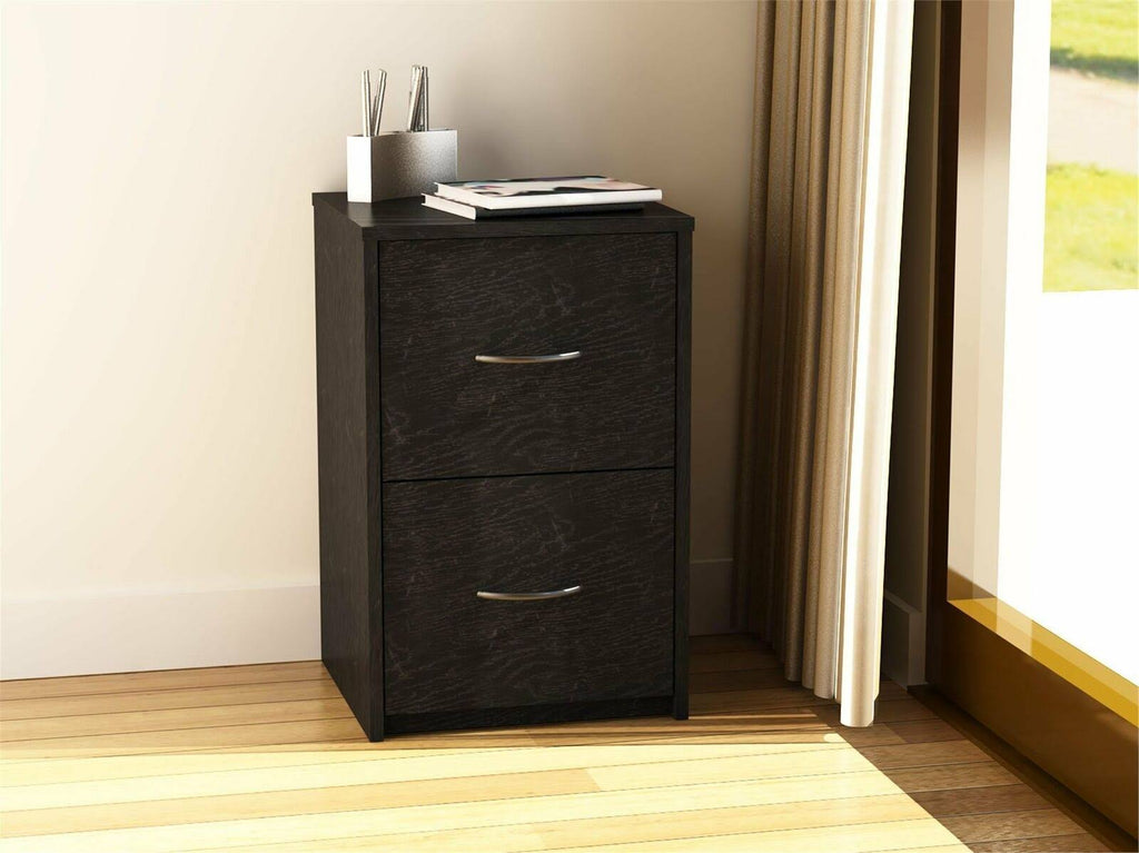 2 Drawer File Cabinet Black Oak W86206