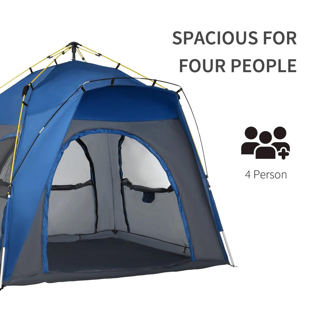 4 Person Pop Up Tent with Windows and Doors L879721