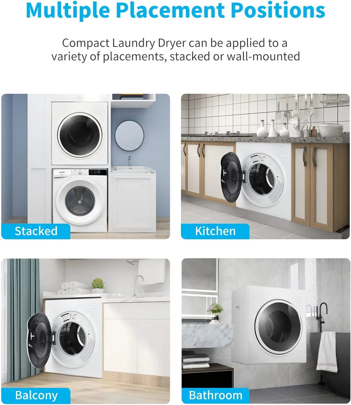 White 13lbs Portable Clothes Dryer with Stainless Steel Tub U710997