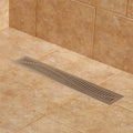 18x22 Linear Shower Drain with Flange Brushed Stainless Steel P38670