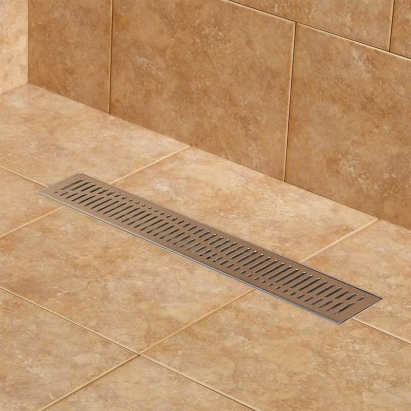 18x22 Linear Shower Drain with Flange Brushed Stainless Steel P38670
