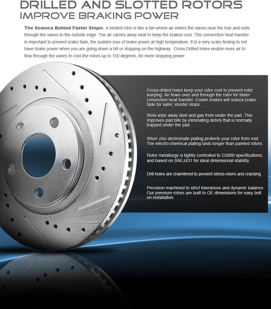277mm 6 Lug Rotors + Ceramic Brake Pads + Clips N171494