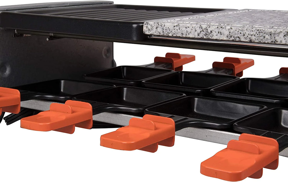Raclette Table Grill with Non-stick Grilling Plate and Cooking Stone, 8 Person Electric Tabletop Cooker, 19" x 8" x 4.5" P661