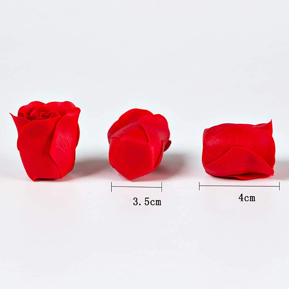 81Pcs Red Scented Bath Soap Rose Flower T612396