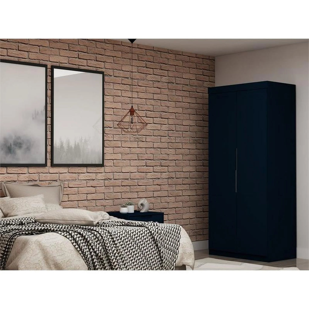 Blue Wood Sectional Corner Wardrobe Closet B131