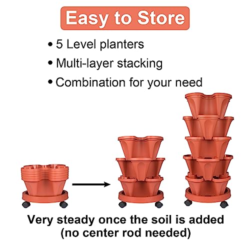 7 Tier Stackable Planters with Removable Wheels N133093