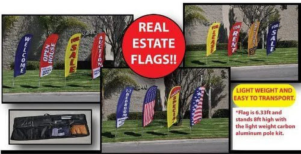 Flag Set with Flag Pole, Ground Stake, and Travel Bag R1297