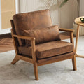 Brown Accent Chair with Lumbar Pillow K26911