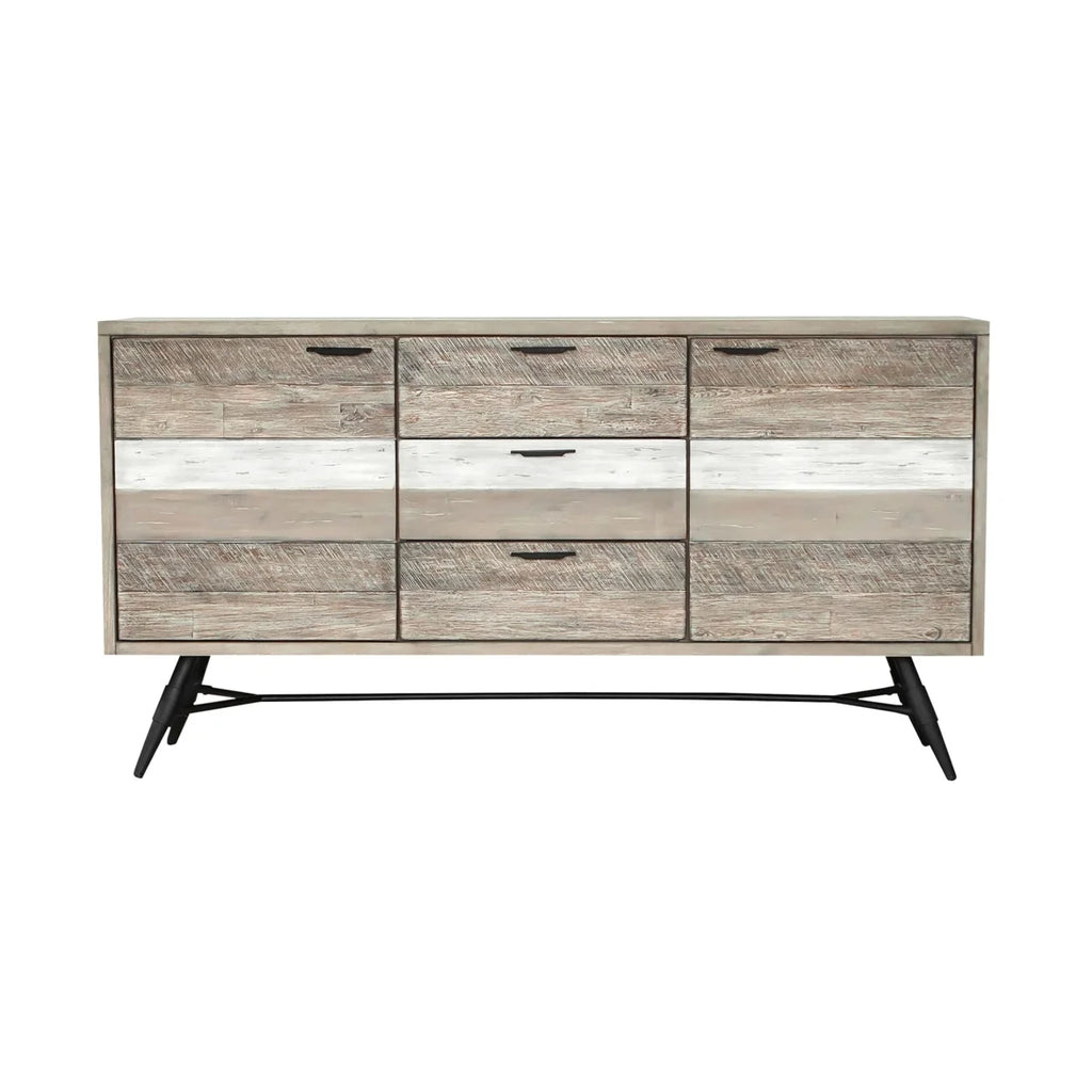63 Inch Acacia Wood Sideboard Buffet Console Cabinet, 3 Drawers, Brown O1519