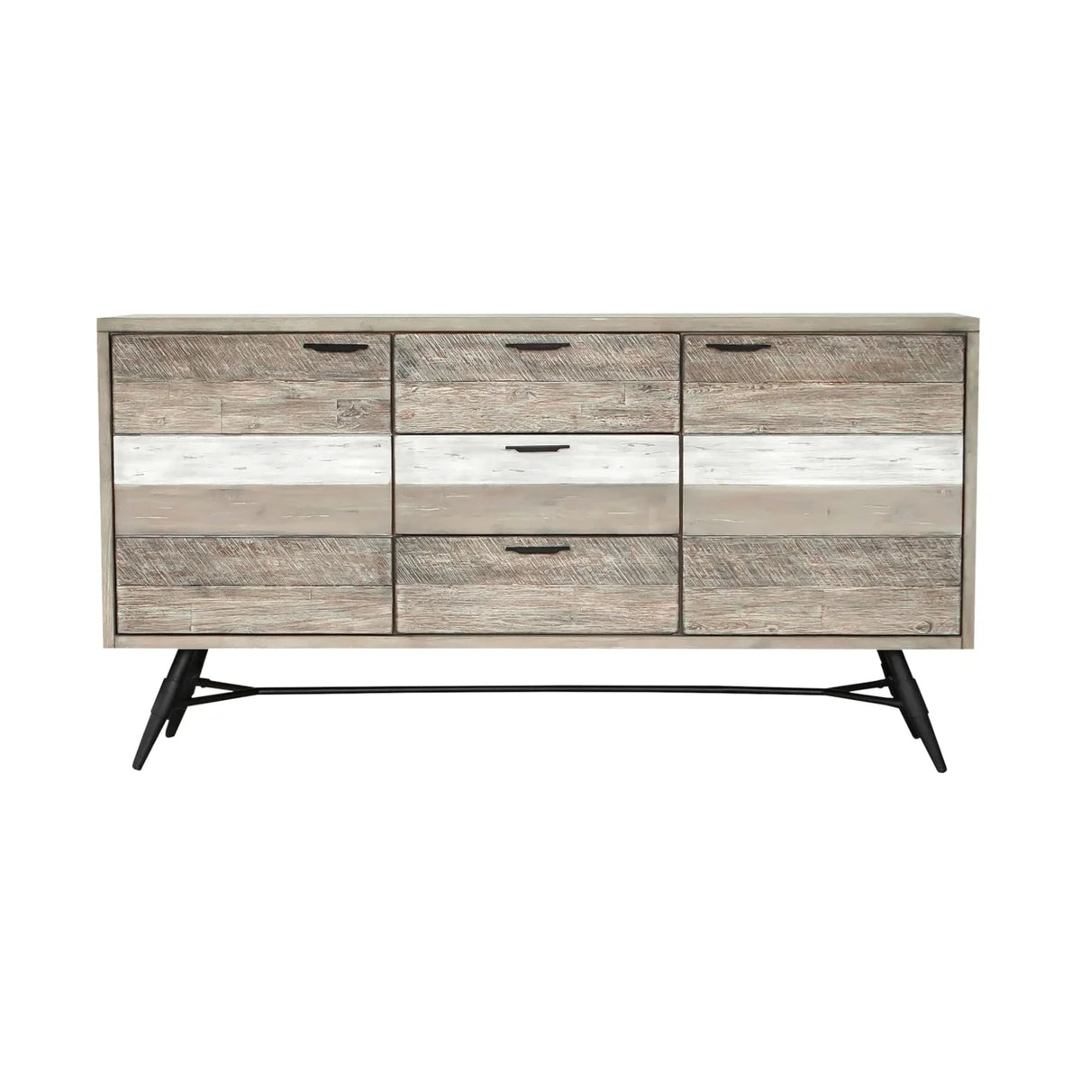 63 Inch Acacia Wood Sideboard Buffet Console Cabinet, 3 Drawers, Brown O1519