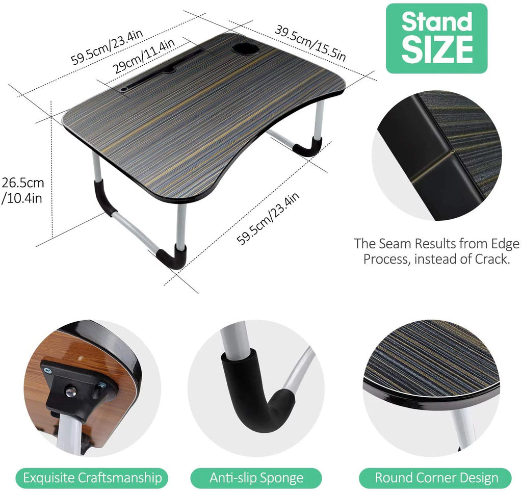Portable Lap Desk with Cup Slot Black Y141837