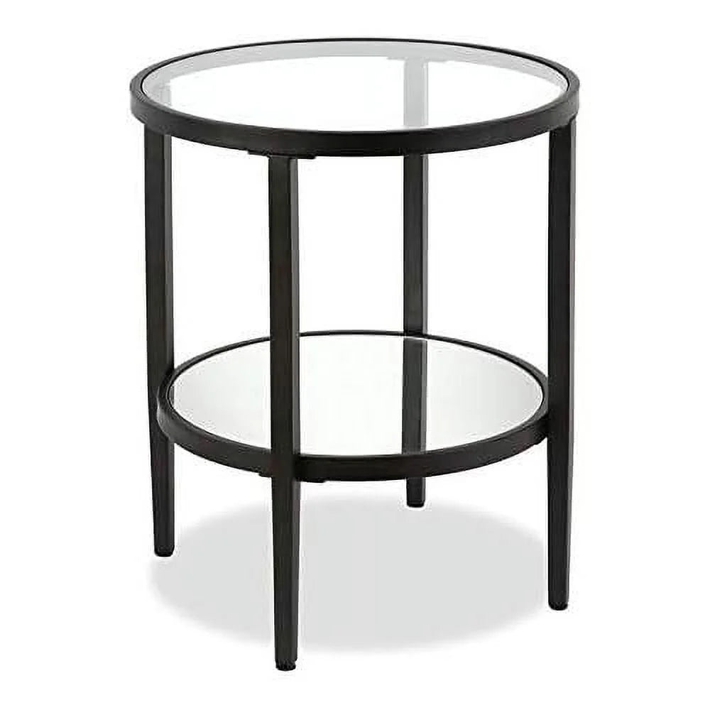 Round Modern Metal Side Table in Black T378177