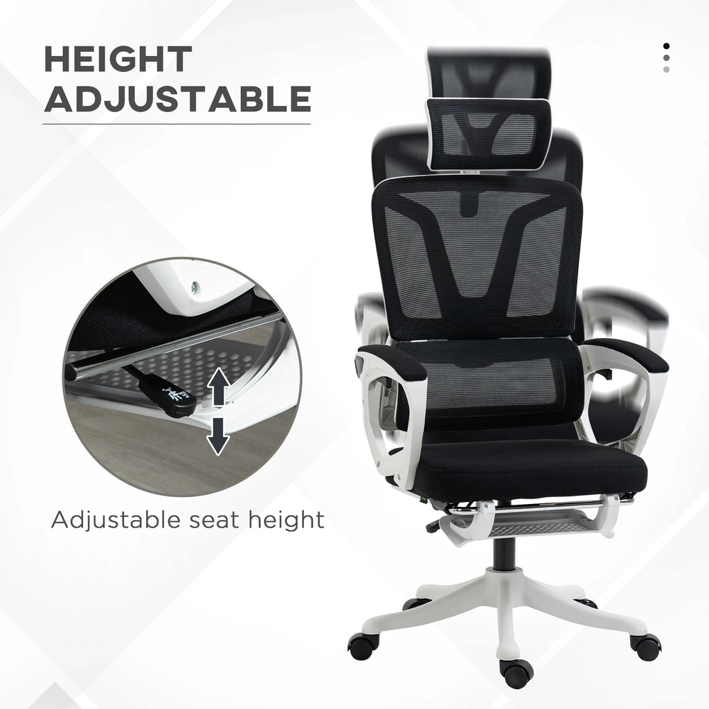 Black Home Office Chair with Adjustable Headrest and Lumbar Support G622