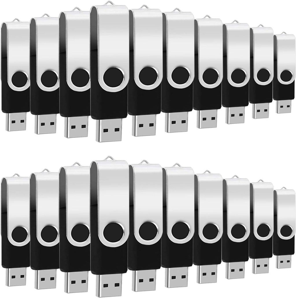 50 Pack 4GB USB 2.0 Swivel Flash Drives, Black Z382783