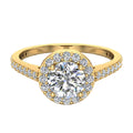 1.48 CT GIA Certified Round Brilliant Diamond Halo Engagement Ring 14K Gold K674630