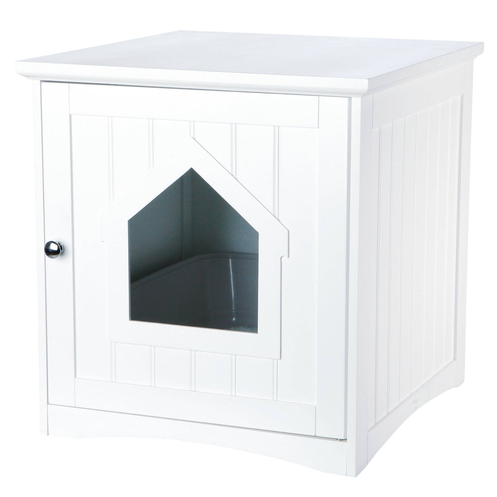 Brown Wooden Cat Home and Litter Box X6942