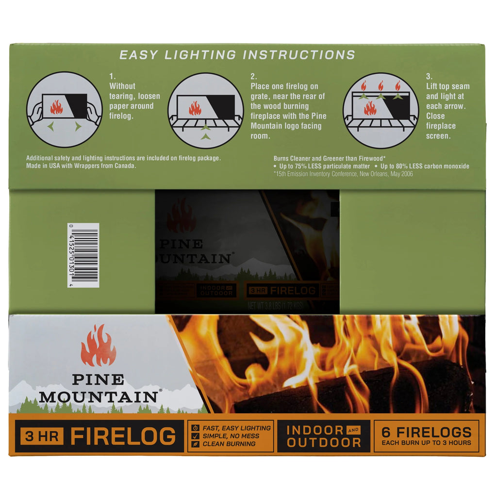 Long Burning Fire Log 6 Pack A3000