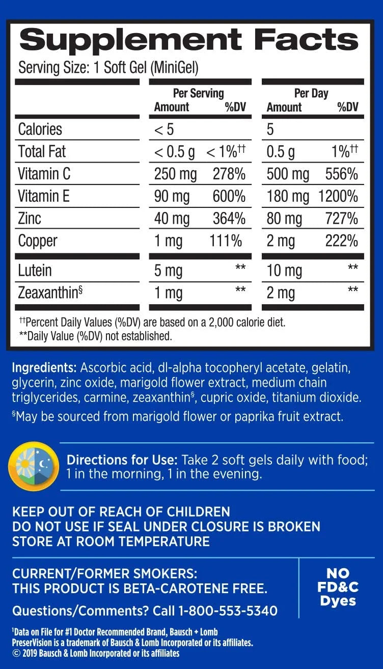 120 Count Soft Gels Vitamin & Mineral Supplement A104362